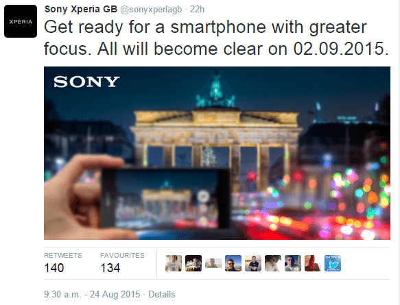 sony xperia gb tweet, Sony Confirms a Better Hybrid Autofocus System in the Xperia Z5 Series