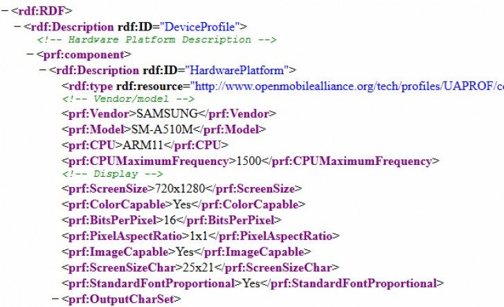 galaxy a5 (2016) leaked user agent profile