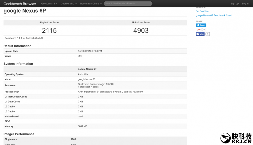 nexus 6p geekbench