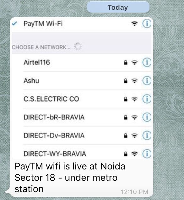 paytm free wifi delhi noida india