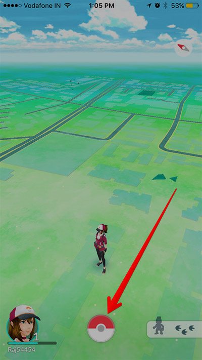 pokemon go tap on pokeball