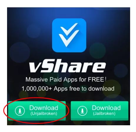 why wont vshare download apps