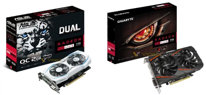 Asus RX 460 Dual and Gigabyte RX 460 (image source: Videocardz.com)