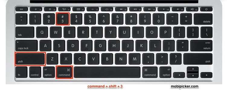 key command for screenshot on mac