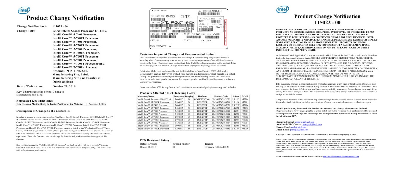 Intel Leaks Data About Kaby Lake Processors for 2017 iMac, Mac Pro