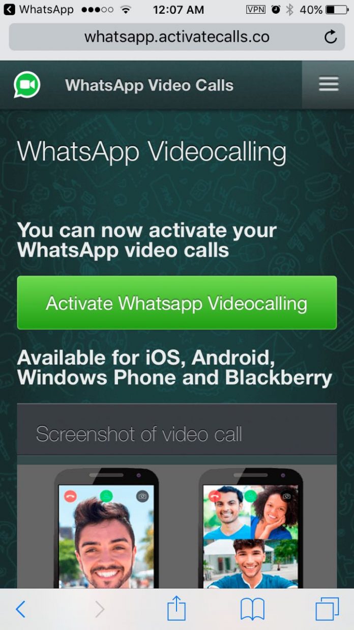 can whatsapp video call