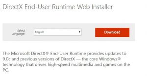 directx end web installer