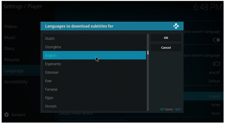 enable subtitles kodi 17