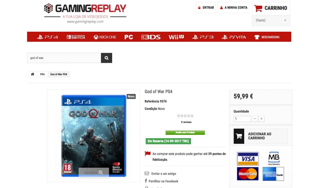 God of War release date leaked by Portuguese gaming retailer