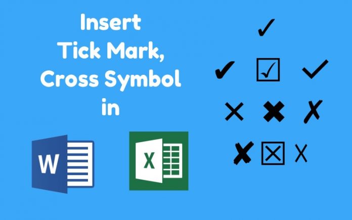 How To Insert Tick Symbol And Cross Symbol In Microsoft Word By Three 