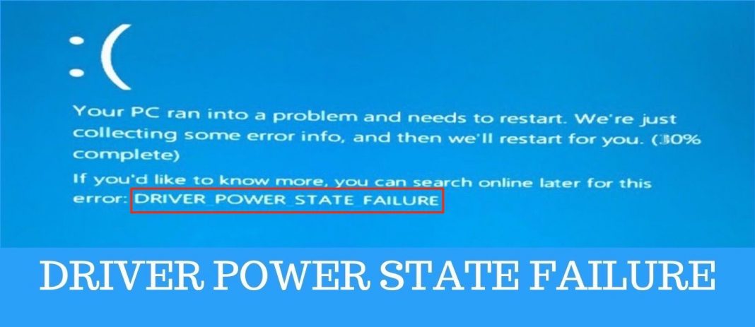 how to fix power state failure windows 10
